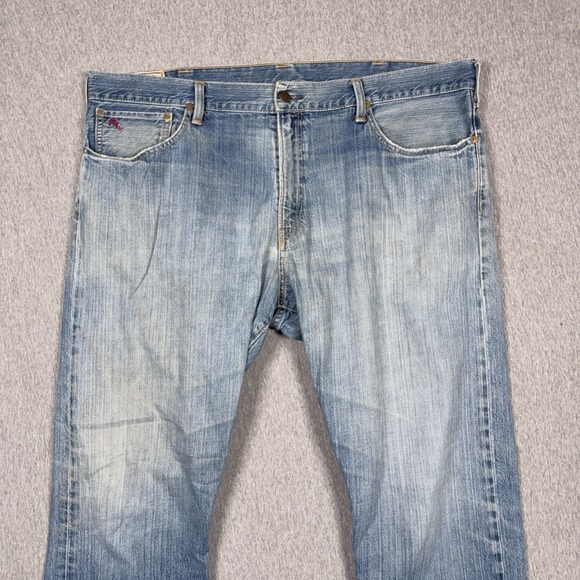 Polo Ralph Lauren Hampton Straight Red Line Selvedge Blue Denim Jeans Mens 40x32 - Picture 3 of 13
